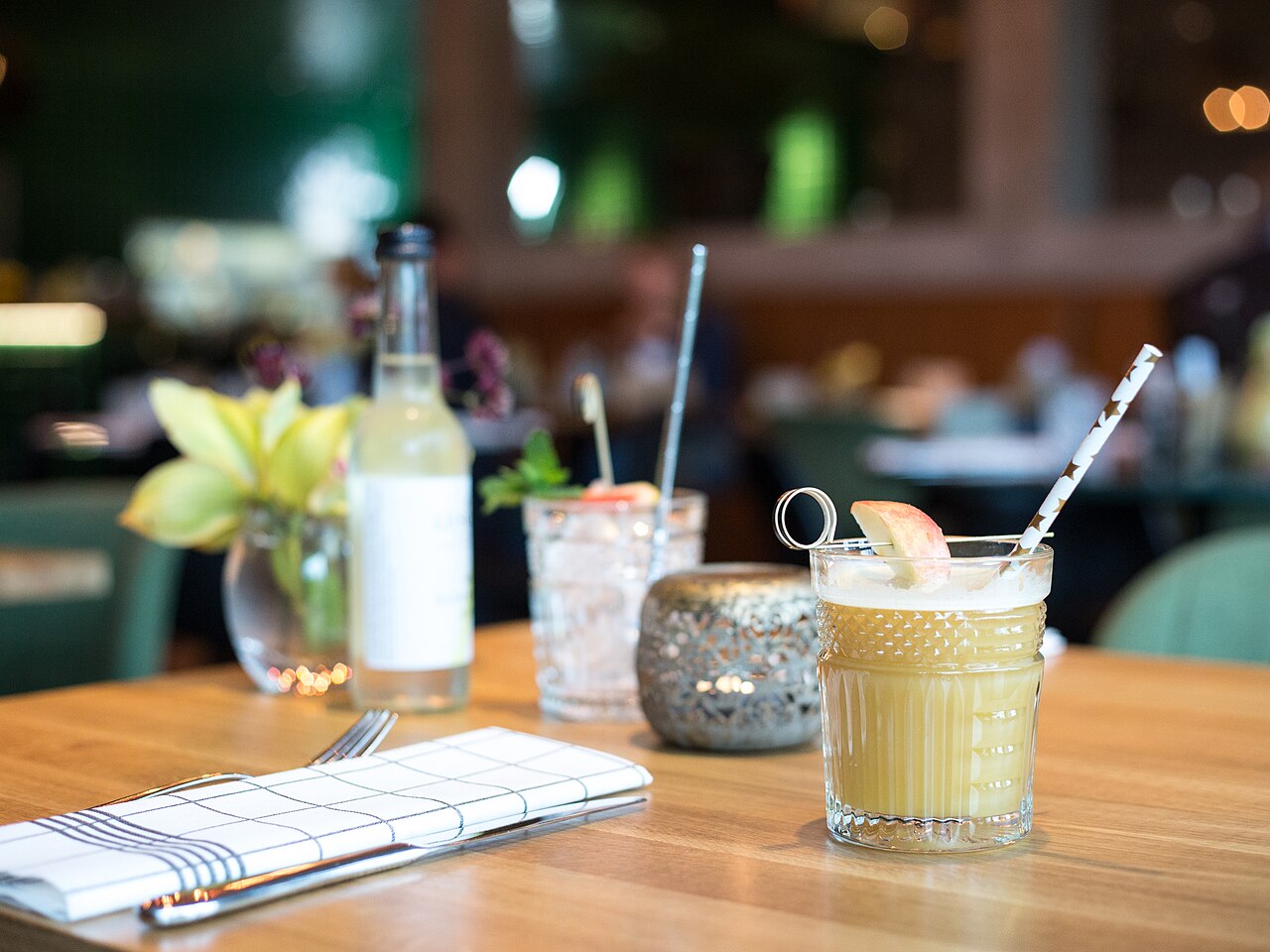 Fresh drink on a restaurant table